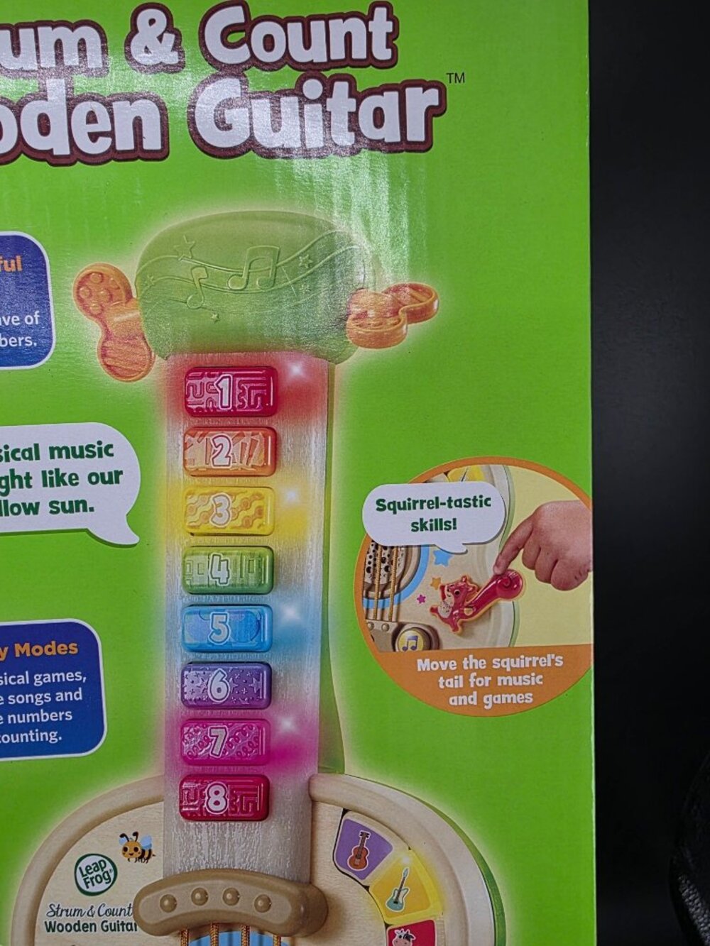 LeapFrog Strum & Count Wooden Guitar Toy Educational Interactive Kids 18+ Months - Picture 8 of 10